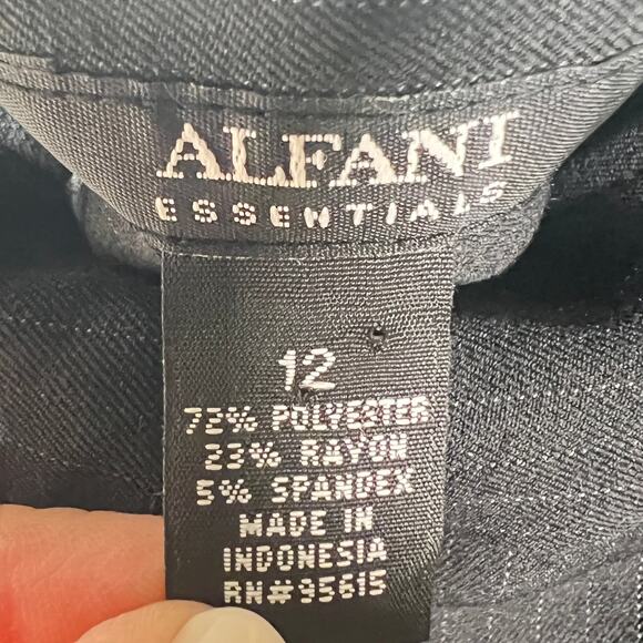 Alfani black wide leg pinstripe business casual dress pants size 12  B151 - Picture 3 of 4